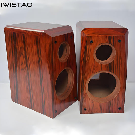 IWISTAO 2 Way 1 Pair 6.5 Inches Speaker Empty Enclosure 18mm High-density Fiberboard Rosewood Veneer Inverted HIFI DIY