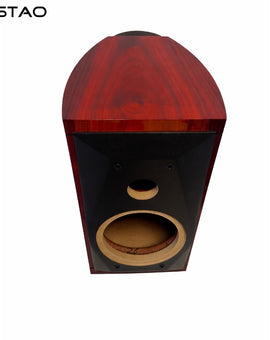 IWISTAO HIFI 2 Way 6.5 Inch Bookshelf Empty Speaker Cabinet 1 Pair Curved Shape Inverted Rosewood Wood Veneer For Gingko Audio