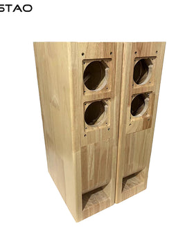 IWISTAO HIFI Dual 3 Inches Full Range Speaker Empty Solid Wood Labyrinth Cabinet 1 Pair for Tube Amplifier