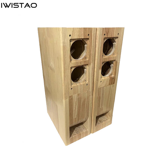 IWISTAO HIFI Dual 3 Inches Full Range Speaker Empty Solid Wood Labyrinth Cabinet 1 Pair for Tube Amplifier