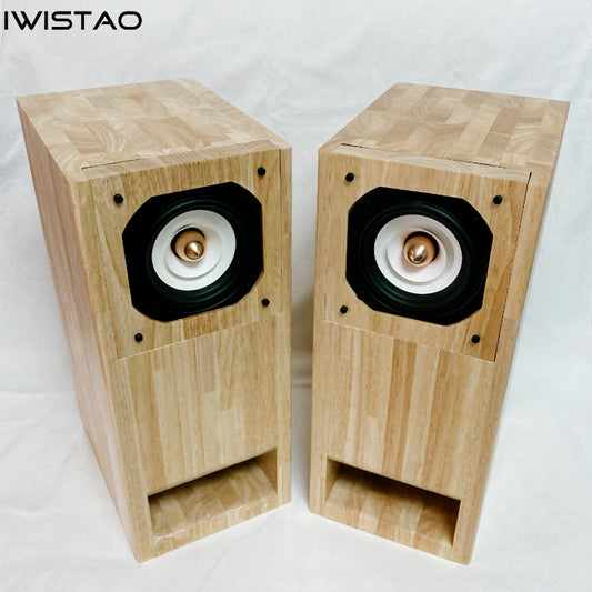 IWISTAO HIFI 4 Inches Full Range Speaker Labyrinth Solid Wood 1 Pair Finished for Tube Amplifier