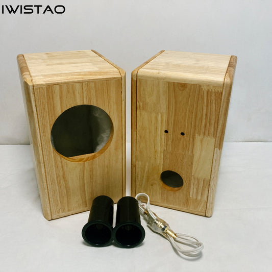 IWISTAO HIFI 4/5/6.5 Inch Bookshelf Solid Wood Empty Speaker Cabinet Full Range 1 Pair Inverted Italy Style for Tube Amplifier