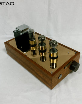 IWISTAO HIFI Tube Pre-amplifier 6N8P Preamp 6Z5P Rectifier Pure Tube Amplifier Solid Wood Casing Slim and Elegant