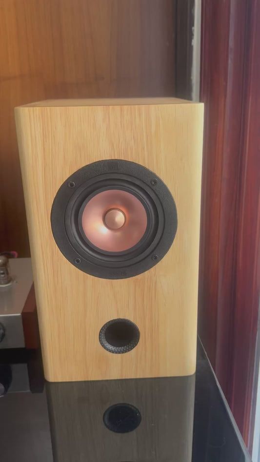 IWISTAO HIFI 4インチ 完成品 スピーカー 無垢材 キャビネット 1組 マーク付き 反転 4インチ フルレンジ ユニット メタルコーン オーディオ