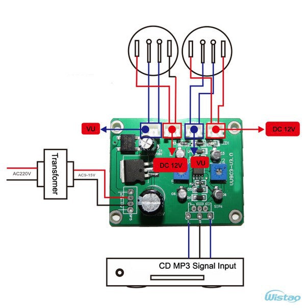 IWISTAO 1pc Driver Board and 2pc VU Meters Input AC/DC 9-15V Tube Amp ...