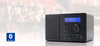 DAB + FM 디지털 라디오 2W RMS 블루투스 스피커 스누즈 및 알람 시계 LCD 디스플레이 데스크탑 홈 라디오