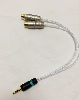 IWISTAO HIFI ケーブル 3.5mm から 2 メス RCA ステレオ ケーブル バドワイザー 金メッキ 電話ジャック 150mm