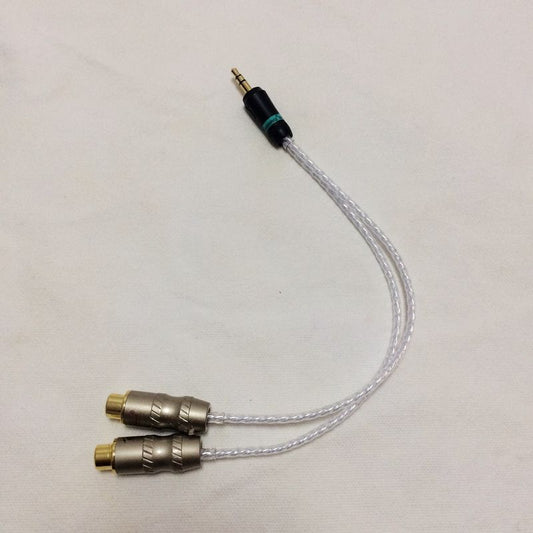 IWISTAO 하이파이 케이블 3.5mm ~ 2 암 RCA 스테레오 케이블 버드와이저 금도금 전화 잭 150mm