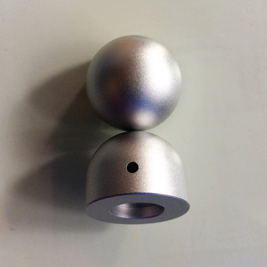 IWISTAO Solid Potentiometer Knob Simicircle Whole Aluminum HIFI Amp OD35mm H28mm ID 6mm Silver DIY