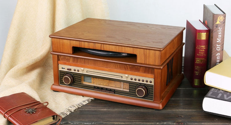 Classic Vintage Gramophone Vinyl Record Vintage CD Player Retro FM ...