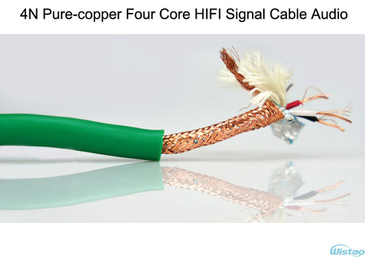 HIFI 신호 케이블 오디오 4N 순수 구리 4 코어 와이어 금속 차폐 구리 와이어 OD8.2mm