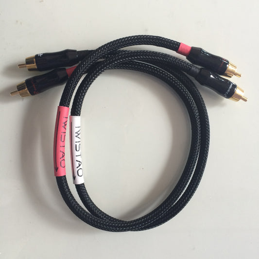 IWISTAO HIFI RCA Cable Stereo Budweiser Connector Choseal 4N Audio-cable Manual 0.5m 1m 1.5m 2m Black