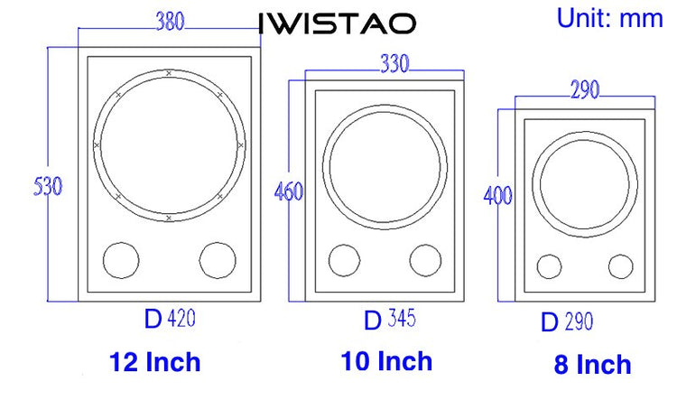 IWISTAO 8 / 10 / 12 Inch Subwoofer Empty Cabinet Customized Solid Wood ...