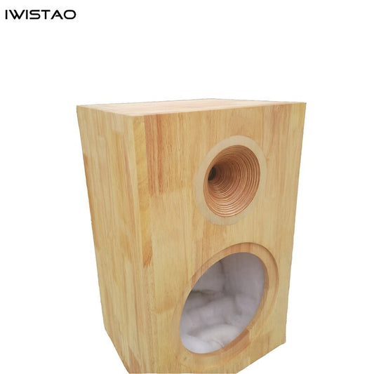 IWISTAO 2 Ways Empty Speaker Cabinet 1 Pair Solid Wood Bass 6.5 Inch and Birch Tweeter Horn Customize Holes HIFI DIY