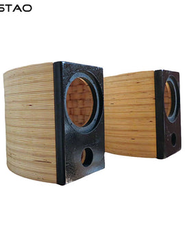 IWISTAO 3~4 Inch Empty Speaker Cabinet Full Range Multilayer Board Drum Shape Internal Wave Pattern HIFI Audio DIY