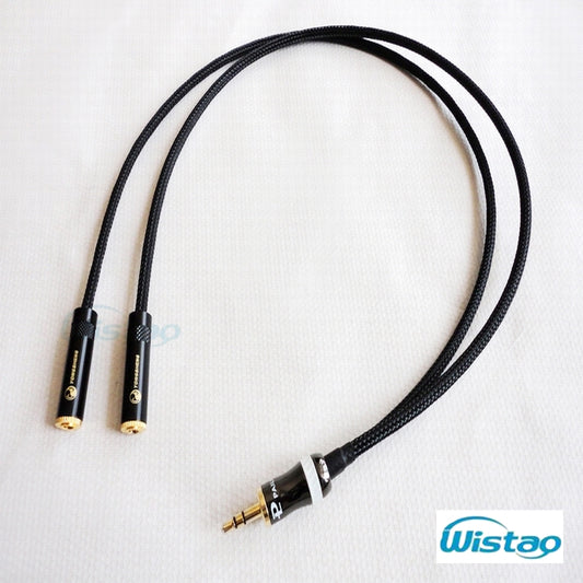 IWISTAO 3.5mm to 2 Female 3.5 Stereo HIFI Cable Canare Professional Broadcast 0.5-3m