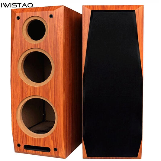 IWISTAO 3 Way Speaker Empty Cabinet Passive Speaker Enclosure 15mm High Density Board Labyrinth Structure HIFI Audio DIY