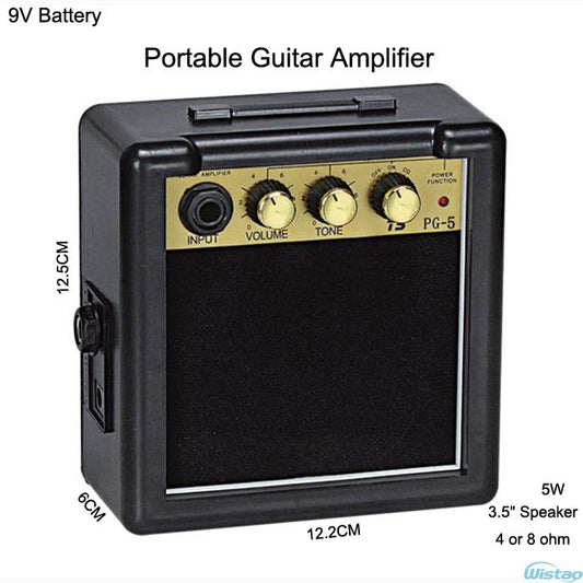 5W Digital Acoustic Portable Mini Guitar Amplifier Speaker 3.5 Inches No Including 9V Battery