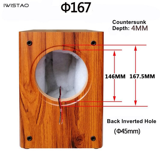 IWISTAO 6.5 inches Full Range Speaker Empty Cabinet Passive Enclosure Wood Back Inverted 15mm High Density MDF Volume 16L DIY