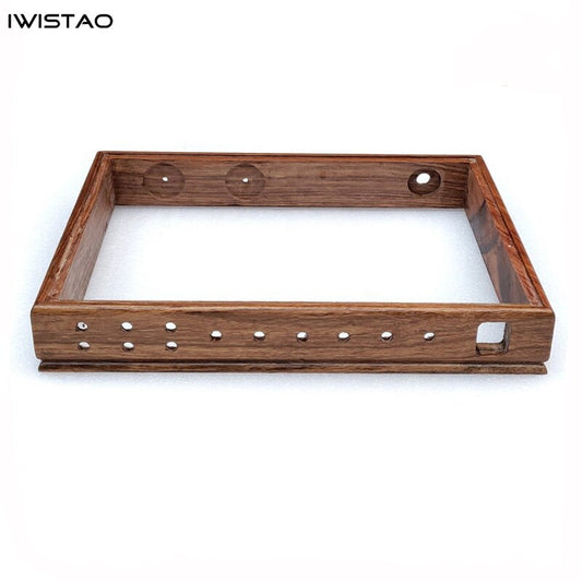 IWISTAO DIY Wooden Casing for Tube Amplifier Chassis 430X330X63 Red Sandalwood Top Down Plate 3 Inputs Selector Hole