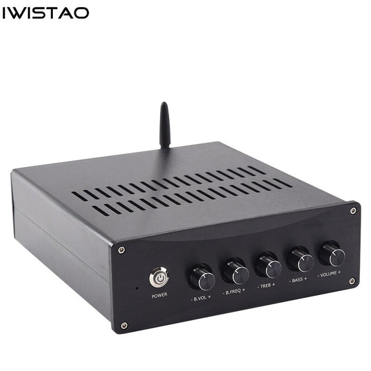 IWISTAO デジタル 2.1 パワーアンプ TPA3255 Class D QCC3034 Bluetooth 5.0 120W*2+240W AC110~240V ブラック