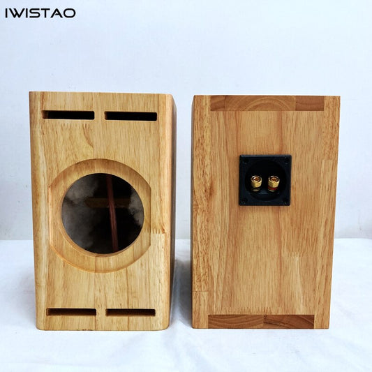 IWISTAO Empty Speaker Cabinet Solid Wood  1 Pair for 4  PAPER FULL RANGE Tang Band W4-1320SJ Customized Hole Tube Amplifier