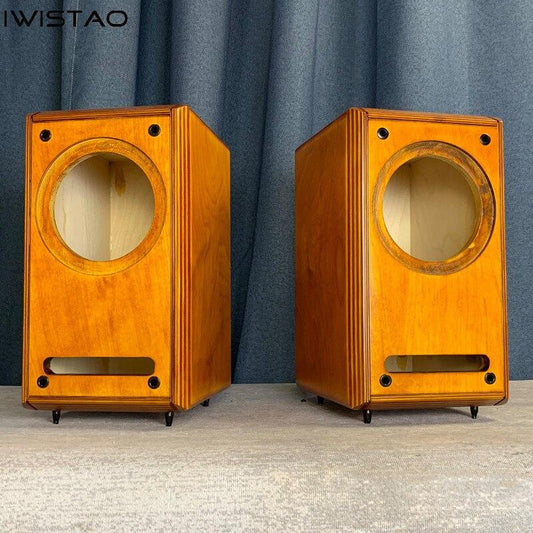 IWISTAO Full Range Coaxial Empty Speaker Labyrinth Structure 1 Pair 5 Inch Birch Plywood DIY HIFI Audio