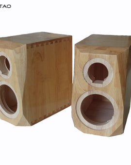 IWISTAO HIFI 2 Way Bookshelf Solid Wood Empty Speaker Cabinet 6.5/8 Inch 1 Pair Diamond Cut Corner 18 / 26L for Tube Amplifier