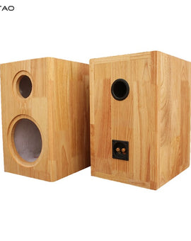 IWISTAO HIFI 2 Way Empty Speaker Cabinet 4 to 8 Inches 1 Pair Finished Pure Solid Wood Inverted for Tube Amplifier