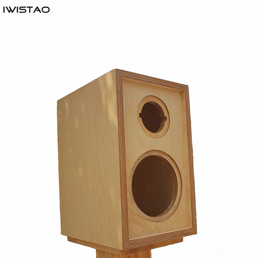 IWISTAO HIFI 2 Way Speaker Empty Cabinet 4/5/ 6.5 Inches 1 Pair Finished  Solid Birch Wood Inverted for Tube Amp