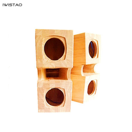 IWISTAO HIFI 3 Inch Empty Speaker Enclosure Squat Parallel Double Labyrinth Horn Solid Wood