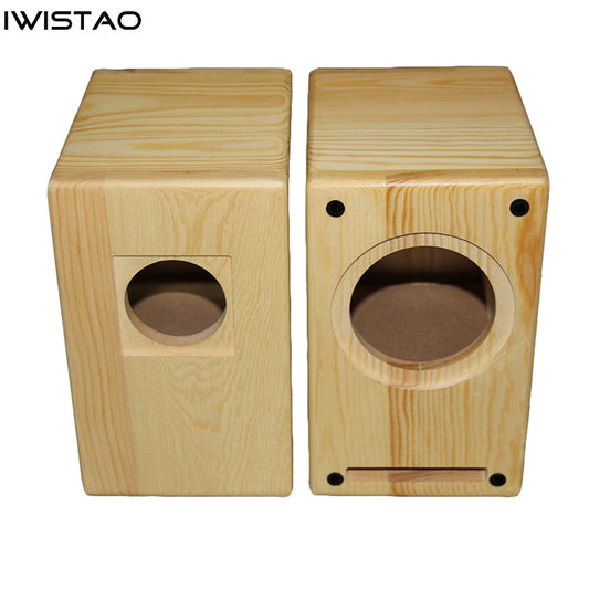 IWISTAO HIFI 3 Inch Full Range Speaker Empty Cabinet 1 Pair Solid Wood Labyrinth Structure  for Tube Amp
