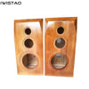IWISTAO HIFI 3 Way 6.5 Inches Bookshelf Solid Wood Empty Speaker Cabinet 1 Pair  Back Inverted for Tube Amplifier