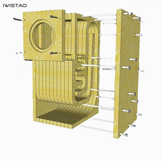 IWISTAO HIFI 4~6 インチ フルレンジ スピーカー 空のキャビネット キット 1 ペア MDF ラビリンス構造