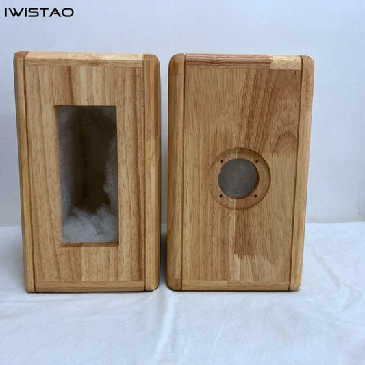 IWISTAO HIFI 4 Inch Bookshelf Solid Wood Empty Sealed Speaker Cabinet 1 Pair 6.9L for G1 Aluminum Ribbon Tweeter