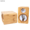 IWISTAO HIFI 4 Inches 2 Ways Speaker Empty Cabinet Inverted 1 Pair Finished Bamboo Wood for Tube Amplifier