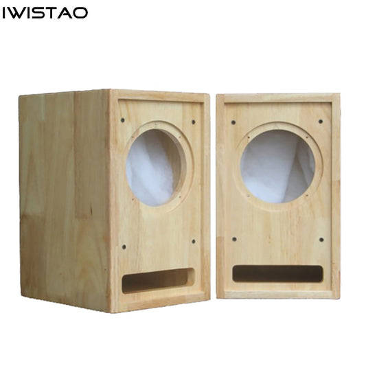 IWISTAO HIFI 5 / 6.5 Inch Full Range Speaker Empty Cabinet Solid Wood Half Bookshelf Back Load Horn Labyrinth Structure