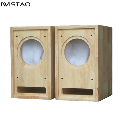 IWISTAO HIFI 5 / 6.5 Inch Full Range Speaker Empty Cabinet Solid Wood Half Bookshelf Back Load Horn Labyrinth Structure