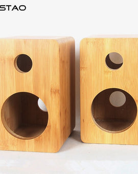 IWISTAO HIFI 5 Inches 2 Way Speaker Empty Enclosure Inverted 1 Pair Bamboo for Tube Amplifier