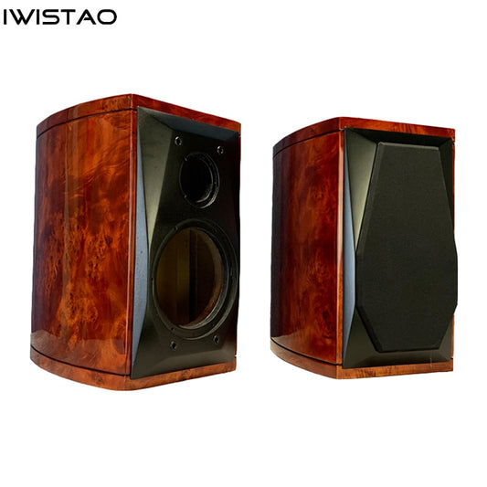 IWISTAO HIFI 6.5 Inch 2 Way Empty Speaker Cabinet 18L MDF Board Tree Nodules Veneer Drum-shaped Inverted Audio For Gingko Audio