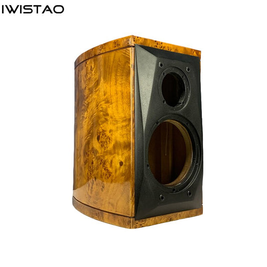 IWISTAO HIFI 8 Inch 2 Way Empty Speaker Cabinet 1 PC 30L MDF Board Tree Nodules Veneer Drum-shaped Amber Red-brown Inverted DIY