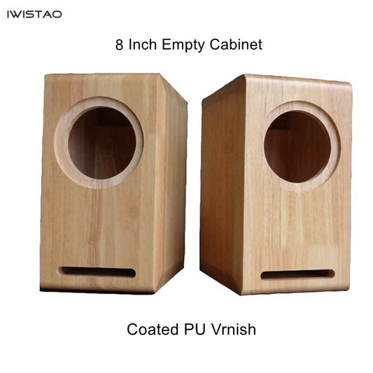 IWISTAO HIFI 8 Inch Full Range Speaker Empty Cabinet Empty Cabinet  1 Pair Finished Solid Wood Labyrinth Structure Coated for Tube Amp