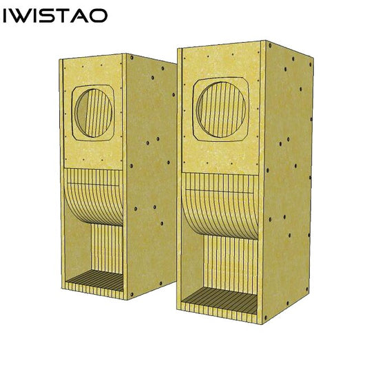 IWISTAO HIFI 8 インチ フルレンジ スピーカー 空のキャビネット キット 1 PC MDF ラビリンス構造 チューブ アンプ用