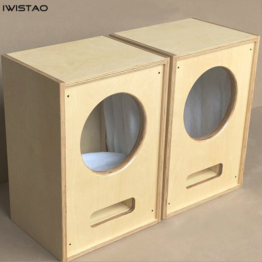 IWISTAO HIFI Full Range Speaker Empty Cabinet /Flat Packs 1 pc for 12/15 Inch Unit Birch Multi-Layer Plywood 18mm  DIY
