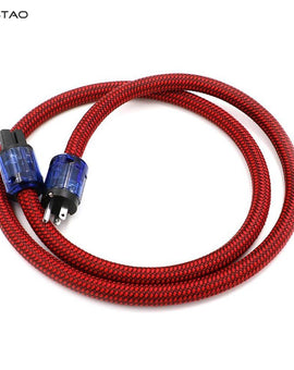 IWISTAO HIFI Power Cord American 99.99% 4N OFC Wires 4 Square 1.5M Pure Copper Rhodium-plated Plugs