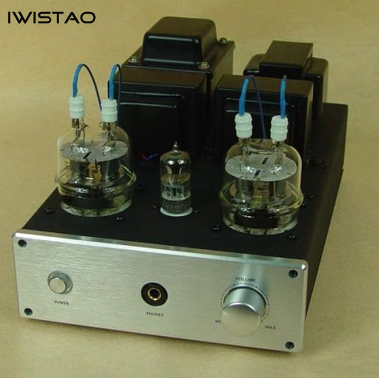 IWISTAO HIFI 튜브 헤드폰 앰프 1W 출력 32-600Ω 및 튜브 앰프 2X8W 6N2 드라이브 FU32 알루미늄 섀시