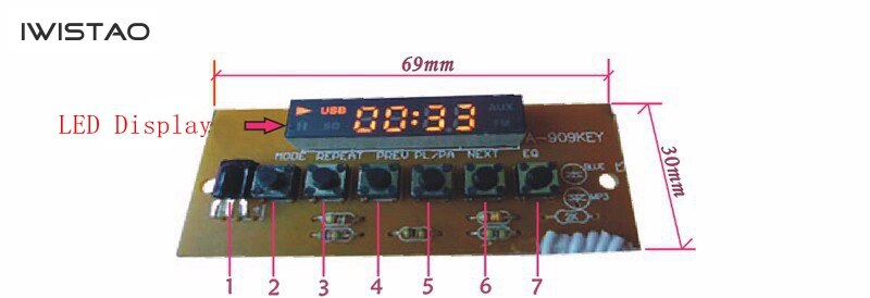 IWISTAO MP3 WAV APE FLAC Decoder Module Lossless Bluetooth Radio ...