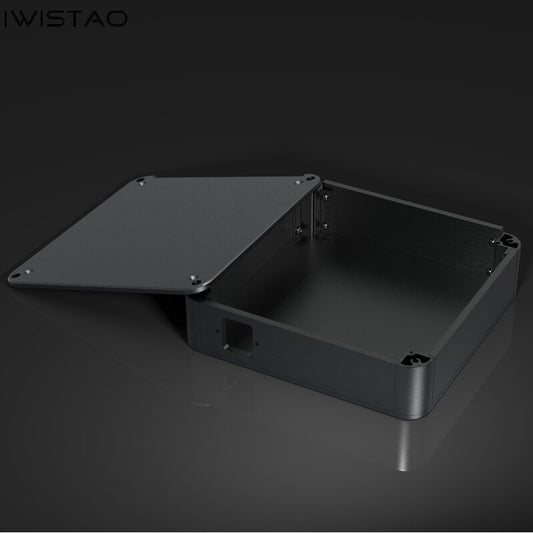 IWISTAO Rounded Whole Aluminum Chassis for Headphone Amplifier Casing Preamplifier DAC Decoder 214x214×55 Black Silver