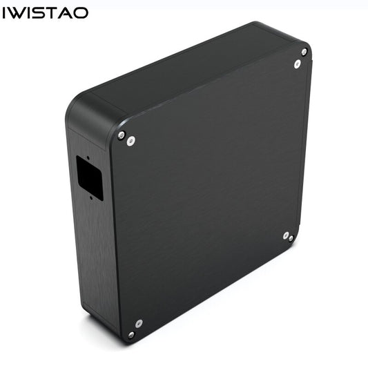 IWISTAO Rounded Whole Aluminum Chassis for Headphone Amplifier Casing Preamplifier DAC Decoder 214x214×55 Black Silver