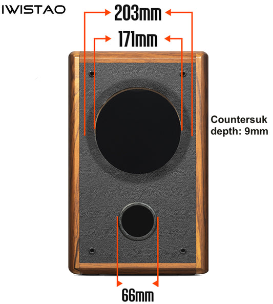 IWISTAO 8 Inch Full Range Speaker Empty Cabinet Passive Speaker Enclosure Wood 25mm High Density MDF Board Volume 28L DIY